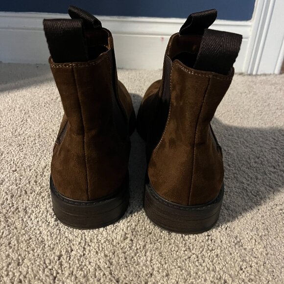 H&M Dark Brown Real Suede Ankle Chelsea Boots - Picture 2 of 4